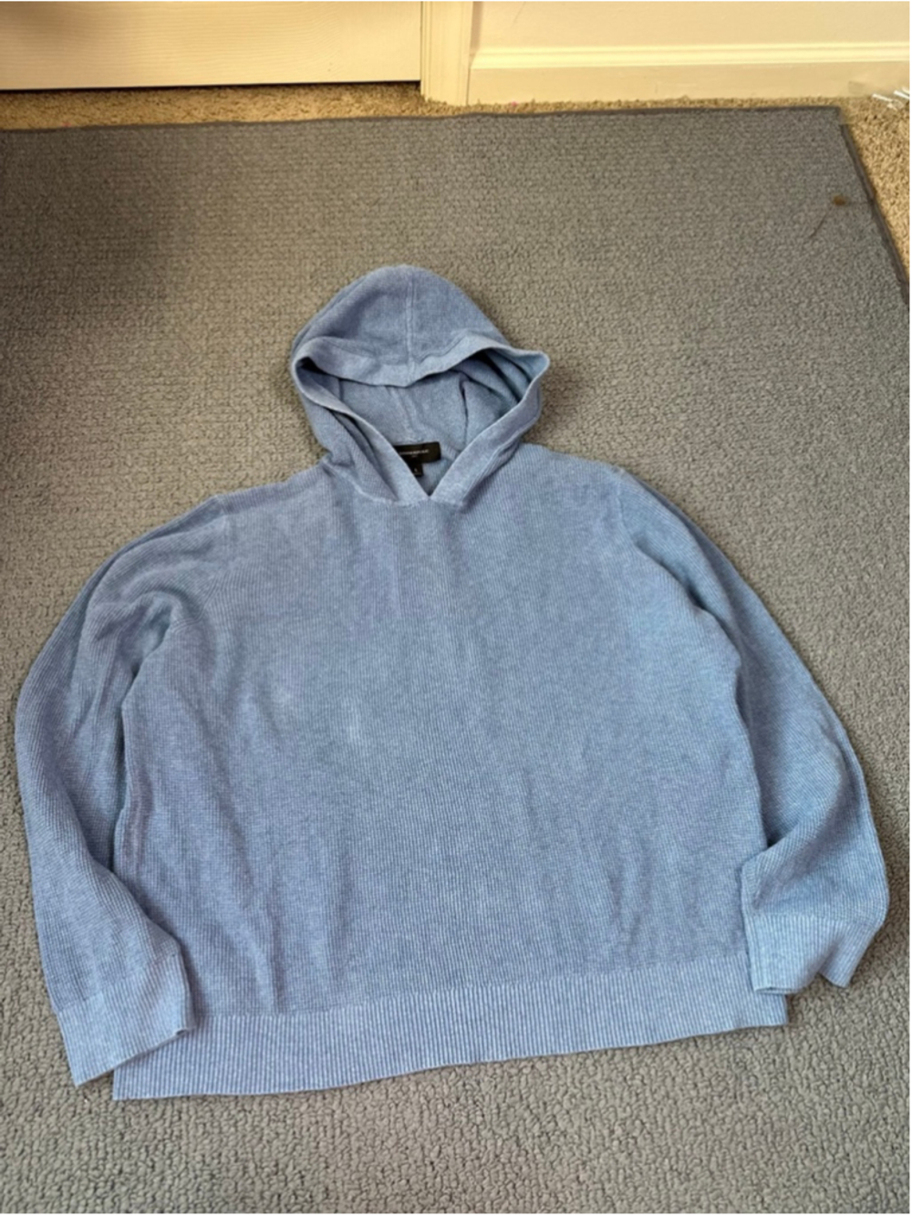 Banana Republic Light Blue Hooded Knit Sweater Hoodie Size Large